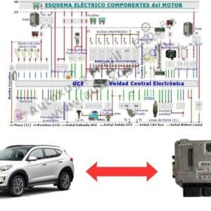 Esquema eléctrico de Hyundai Tucson 2.0L - 0 281 013 043