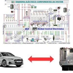 Esquema eléctrico de Audi A3 - ECU de Inyección MED 9.5.10