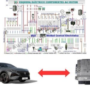 Esquema eléctrico de Peugeot 408 - ECU de Inyección SID 807 EVO